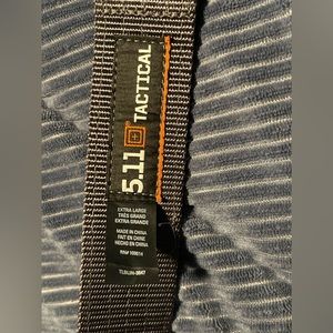 Men’s 5.11 Tactical Rigger style belt. Gray in color. Size is XL.